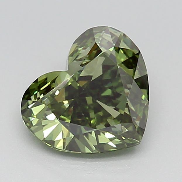 0.90 Ct. Fancy Vivid Green Heart Lab Grown Diamond