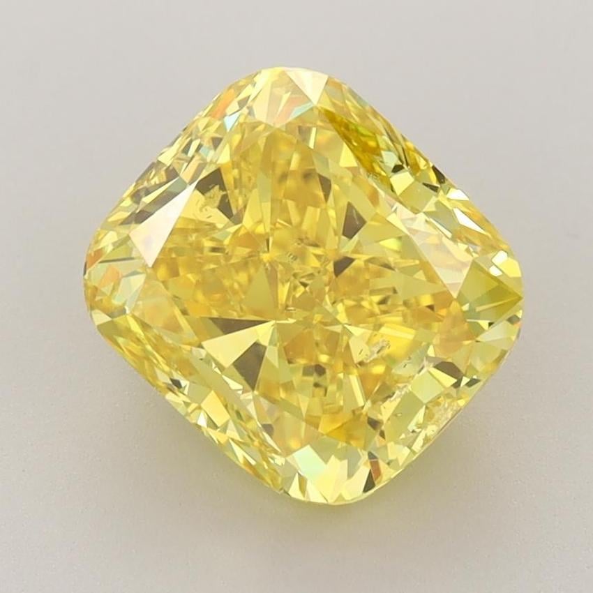 3.00 Ct. Fancy Vivid Yellow Cushion Lab Grown Diamond
