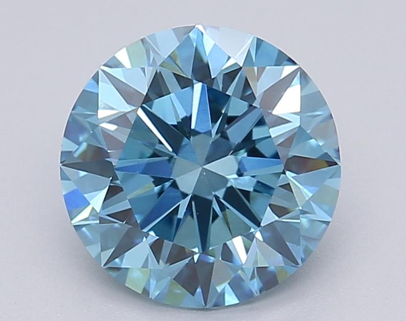 1.77 Ct. Fancy Vivid Blue Round Lab Grown Diamond