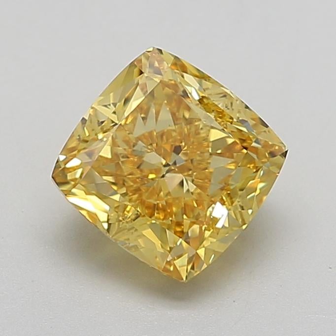 2.58 Ct. Fancy Vivid  Yellow Cushion Lab Grown Diamond