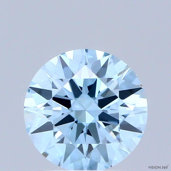 0.86 Ct. Fancy Vivid Blue Round Lab Grown Diamond