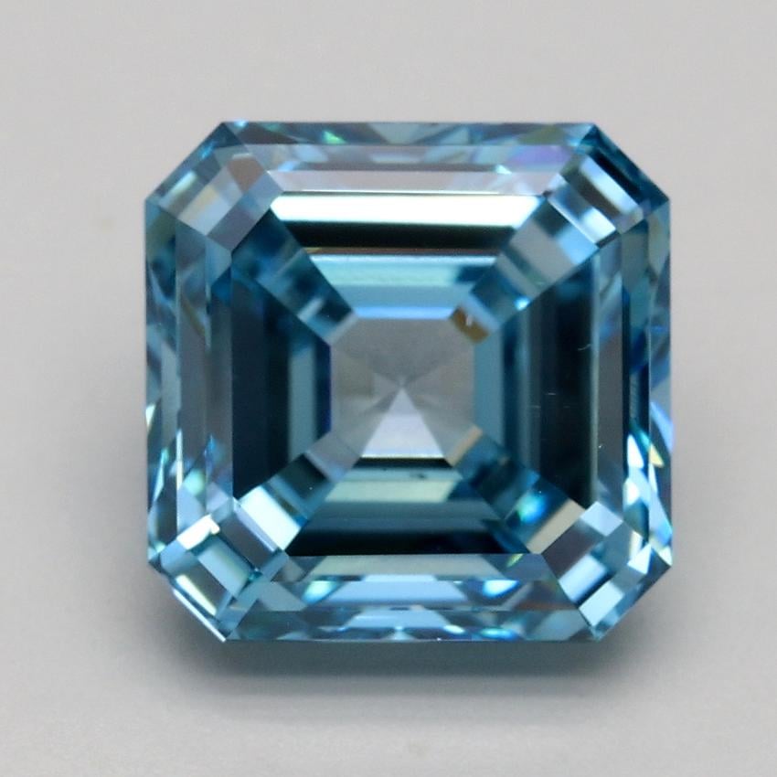 3.03 Ct. Fancy Vivid Blue Asscher Lab Grown Diamond