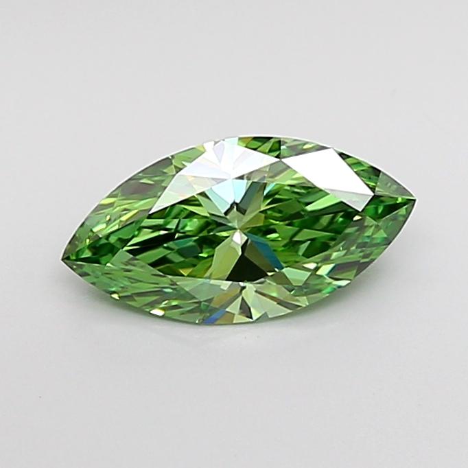 0.88 Ct. Fancy Vivid Green Marquise Lab Grown Diamond