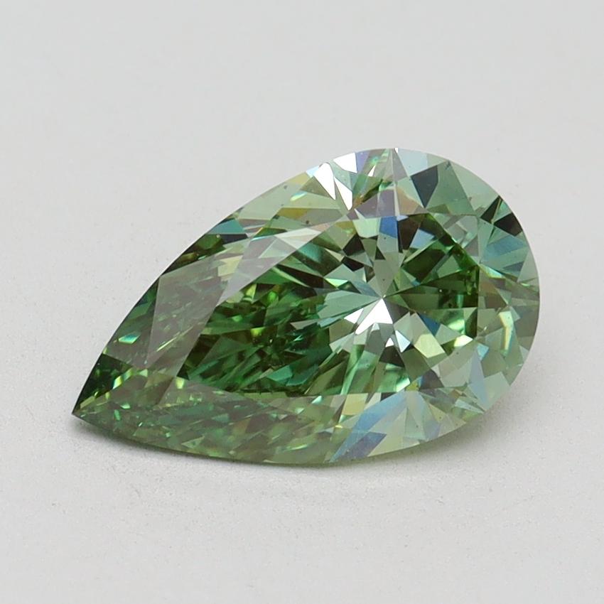 1.64 Ct. Fancy Vivid Green Pear Lab Grown Diamond