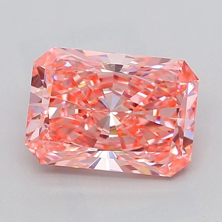 2.98 Ct. Fancy Vivid  Pink Radiant Lab Grown Diamond