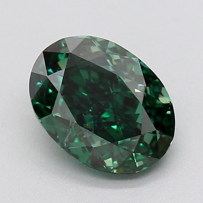 1.00 Ct. Fancy Vivid  Green Oval Lab Grown Diamond