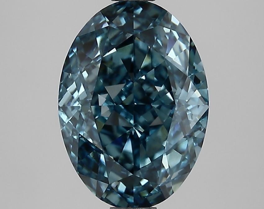 2.47 Ct. Fancy Vivid Blue Oval Lab Grown Diamond