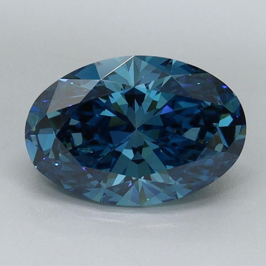 1.68 Ct. Fancy Vivid Blue Oval Lab Grown Diamond