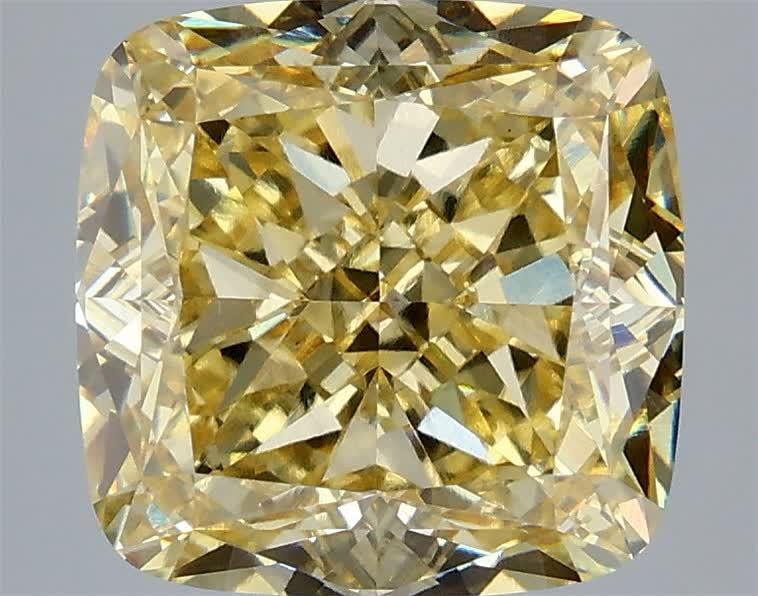 5.06 Ct. Fancy Intense Yellow Cushion Lab Grown Diamond