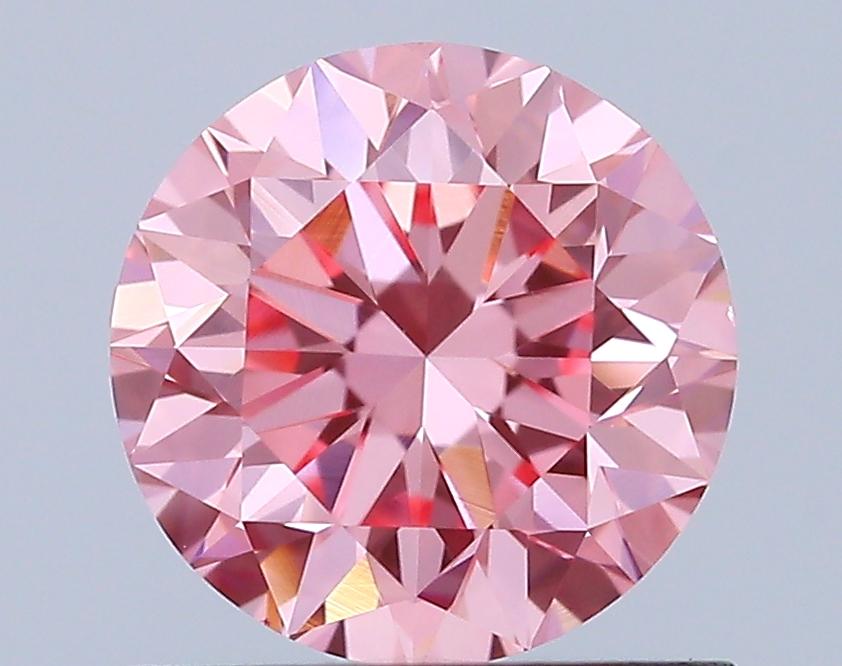 0.90 Ct. Fancy Vivid Pink Round Lab Grown Diamond