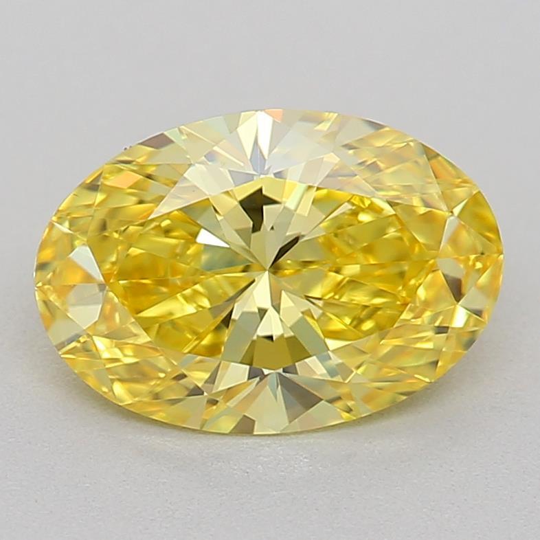 0.86 Ct. Fancy Vivid Yellow Oval Lab Grown Diamond
