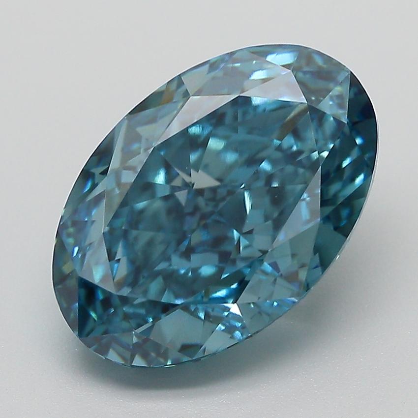 5.85 Ct. Fancy Vivid Blue Oval Lab Grown Diamond