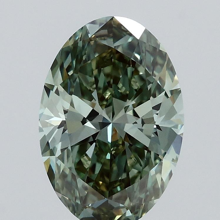 1.76 Ct. Fancy Vivid Green Oval Lab Grown Diamond