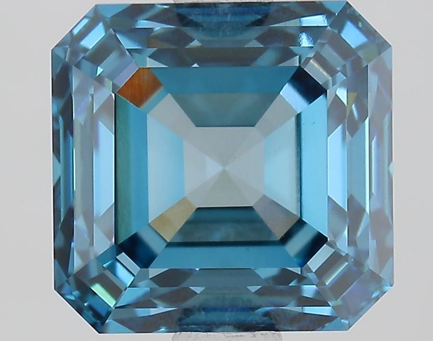 2.00 Ct. Fancy Vivid Blue Asscher Lab Grown Diamond