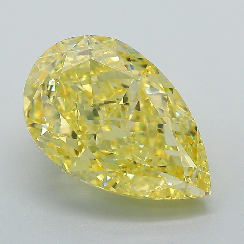5.17 Ct. Fancy Vivid Yellow Pear Lab Grown Diamond
