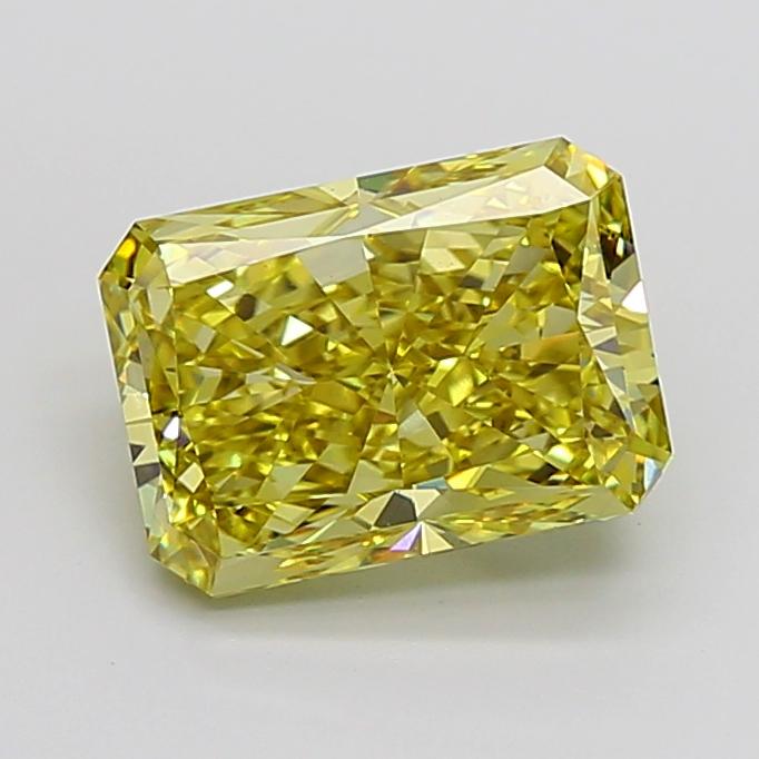 7.01 Ct. Fancy Vivid Yellow Radiant Lab Grown Diamond