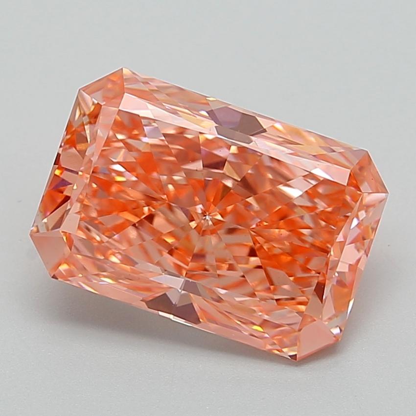 5.03 Ct. Fancy Vivid  Pink Radiant Lab Grown Diamond