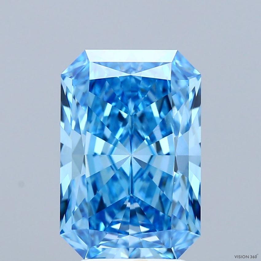 4.00 Ct. Fancy Vivid Blue Radiant Lab Grown Diamond