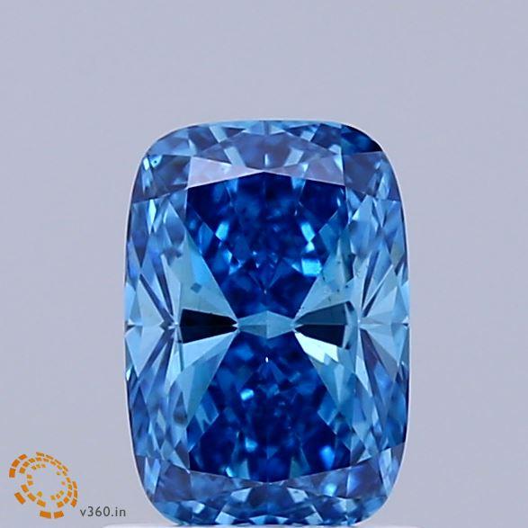 1.05 Ct. Fancy Vivid Blue Cushion Lab Grown Diamond