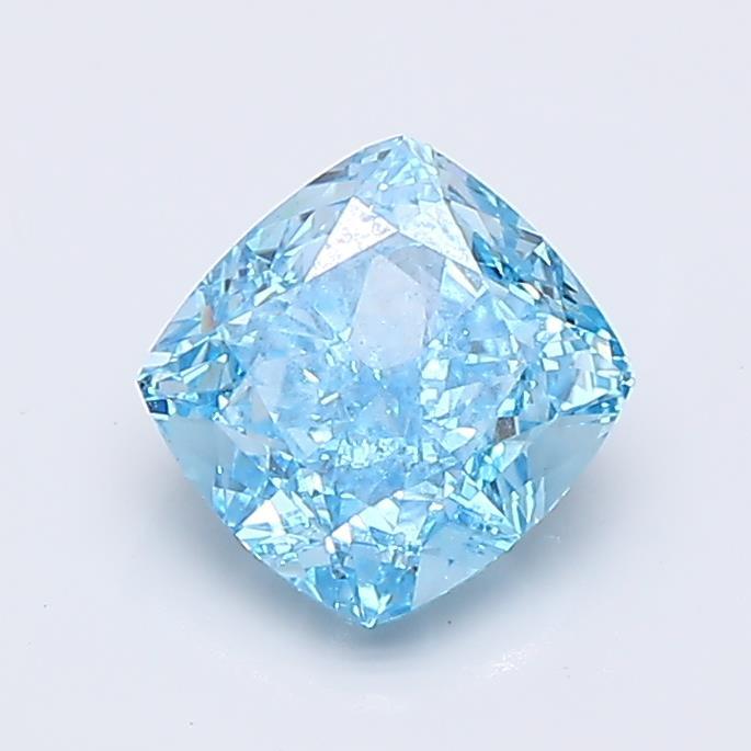 1.53 Ct. Fancy Vivid  Blue Cushion Lab Grown Diamond
