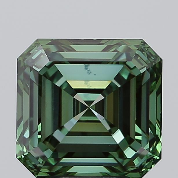 5.00 Ct. Fancy Vivid Green Asscher Lab Grown Diamond