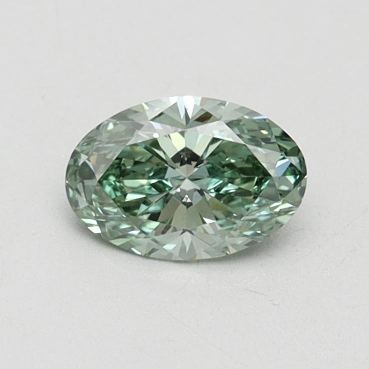 0.51 Ct. Fancy Vivid Green Oval Lab Grown Diamond