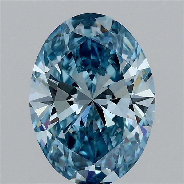1.41 Ct. Fancy Vivid  Blue Oval Lab Grown Diamond