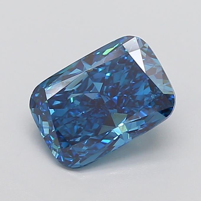 3.41 Ct. Fancy Vivid  Blue Cushion Lab Grown Diamond