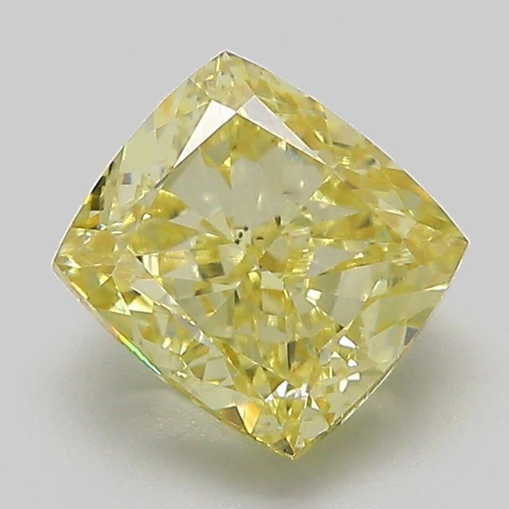 2.19 Ct. Fancy Intense  Yellow Cushion Lab Grown Diamond