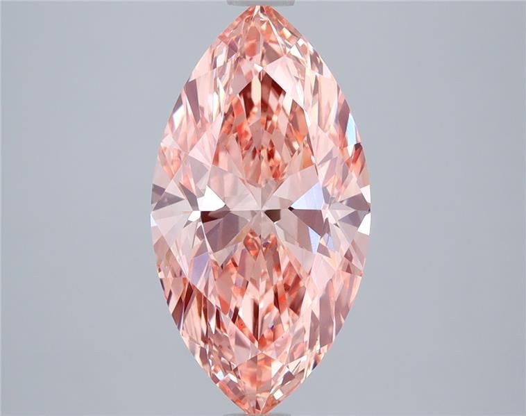 3.01 Ct. Fancy Vivid Orangy Pink Marquise Lab Grown Diamond