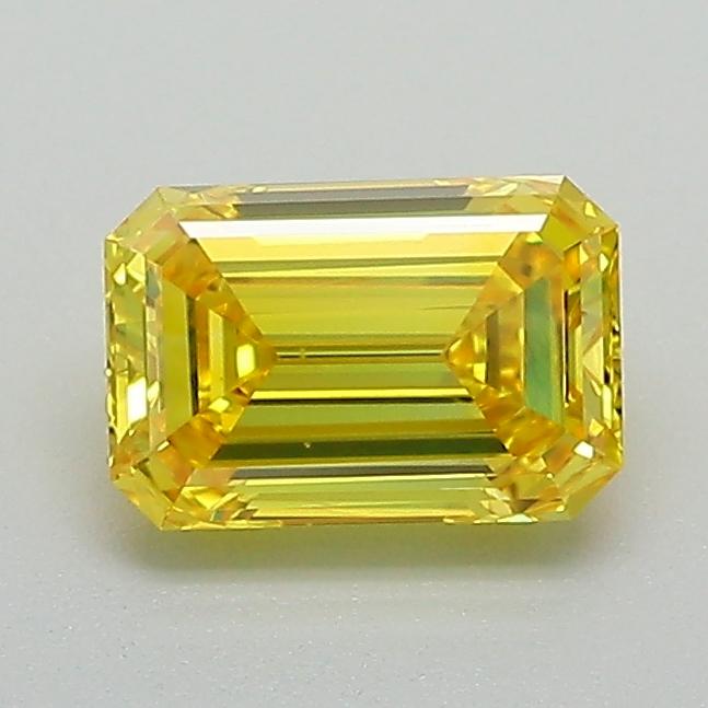 0.86 Ct. Fancy Vivid Yellow Emerald Lab Grown Diamond