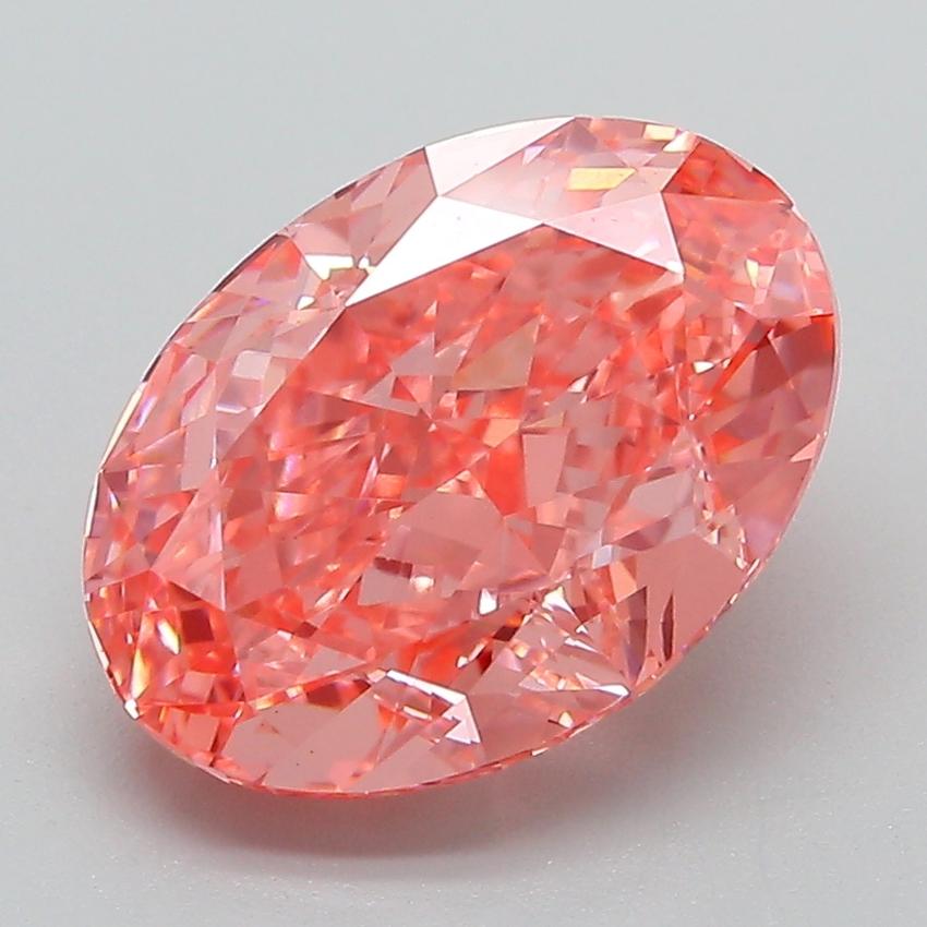 4.06 Ct. Fancy Vivid Pink Oval Lab Grown Diamond