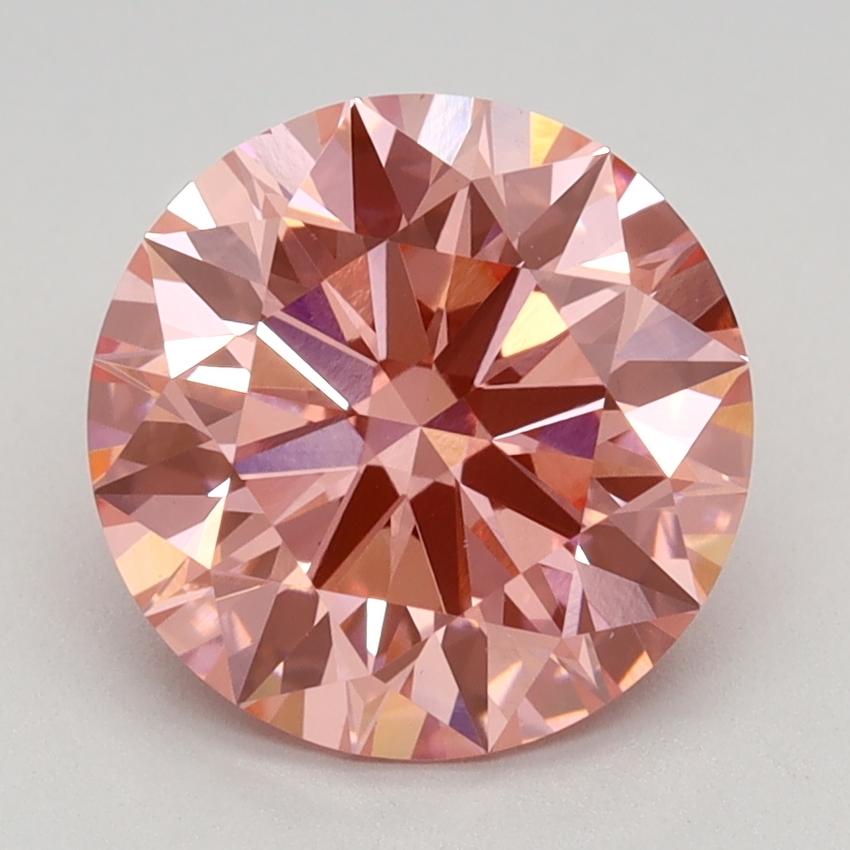 2.48 Ct. Fancy Vivid Pink Round Lab Grown Diamond