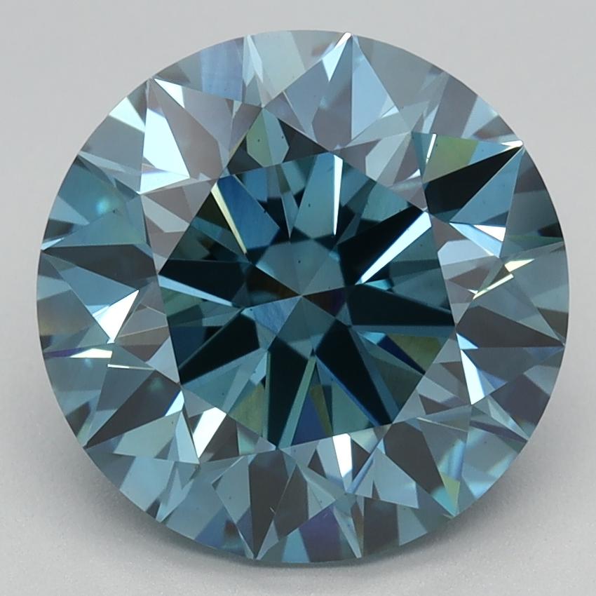 3.67 Ct. Fancy Vivid Blue Round Lab Grown Diamond
