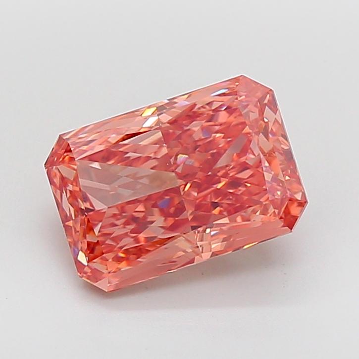 5.24 Ct. Fancy Vivid Brown Pink Radiant Lab Grown Diamond