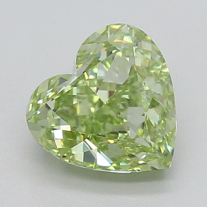 2.06 Ct. Fancy Intense  Green Heart Lab Grown Diamond
