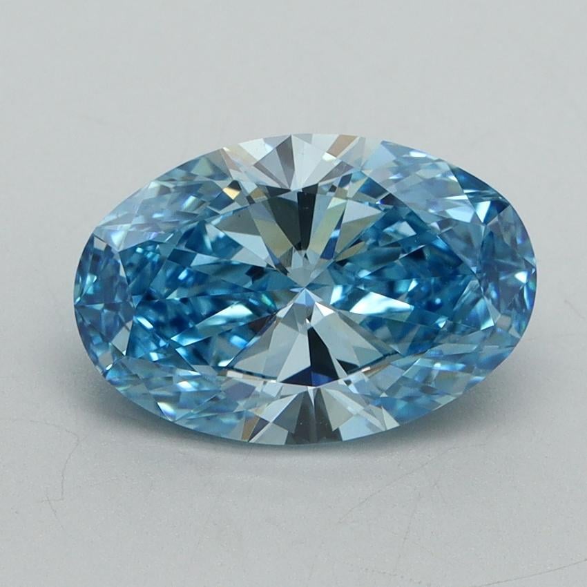 2.19 Ct. Fancy Vivid Blue Oval Lab Grown Diamond