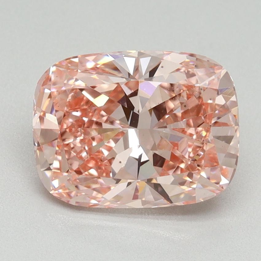 2.51 Ct. Fancy Vivid Pink Cushion Lab Grown Diamond