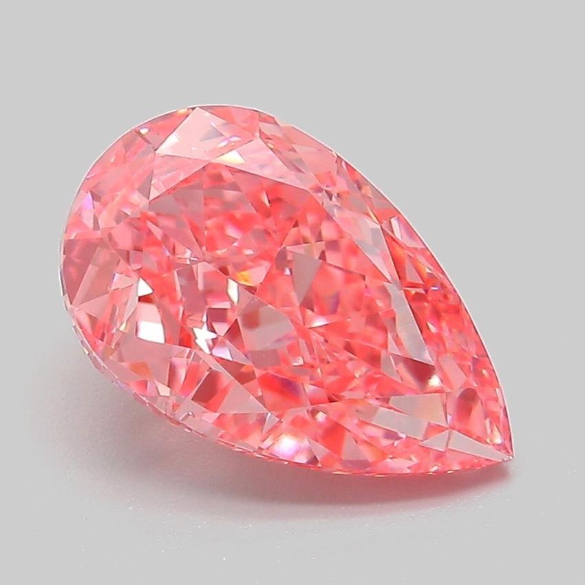 3.11 Ct. Fancy Vivid Pink Pear Lab Grown Diamond