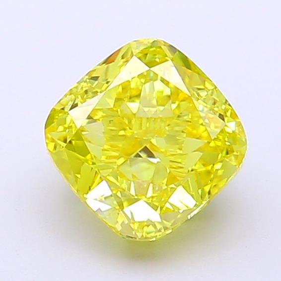 1.60 Ct. Fancy Vivid Yellow Cushion Lab Grown Diamond