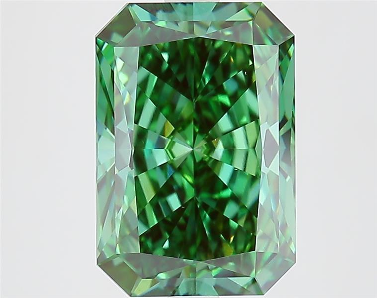 3.82 Ct. Fancy Vivid  Green Radiant Lab Grown Diamond