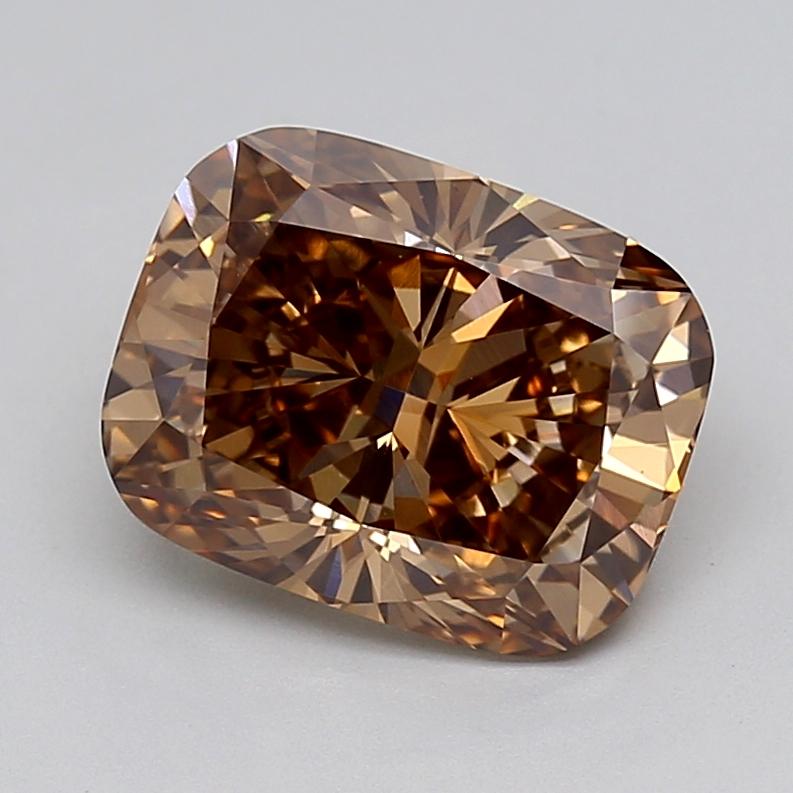4.08 Ct. Fancy  Brown Cushion Lab Grown Diamond