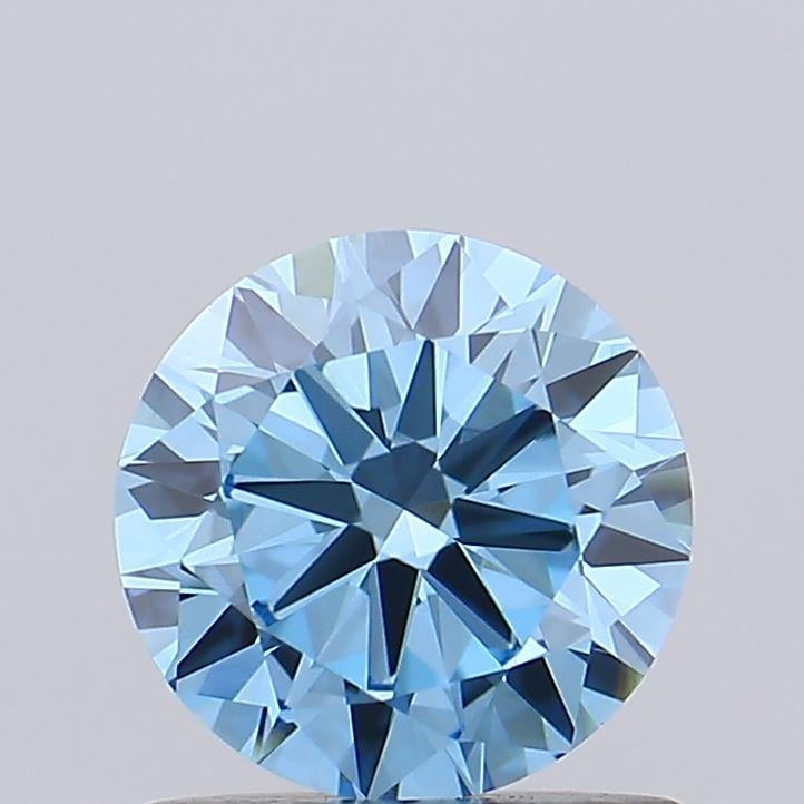 0.89 Ct. Fancy Vivid Blue Round Lab Grown Diamond