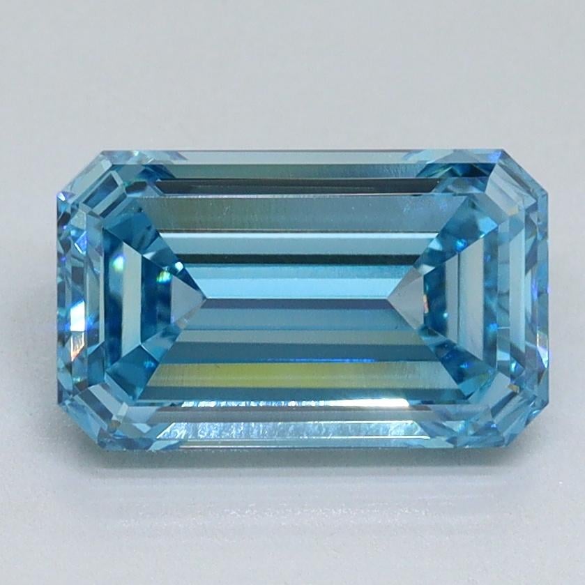 2.01 Ct. Fancy Vivid Malibu Blue Emerald Lab Grown Diamond