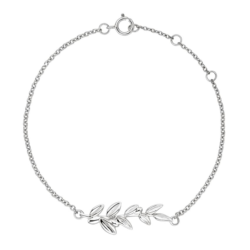 Silver Olive Branch Bracelet