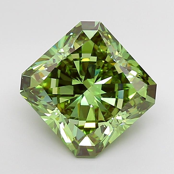 7.28 Ct. Fancy Vivid  Green Radiant Lab Grown Diamond