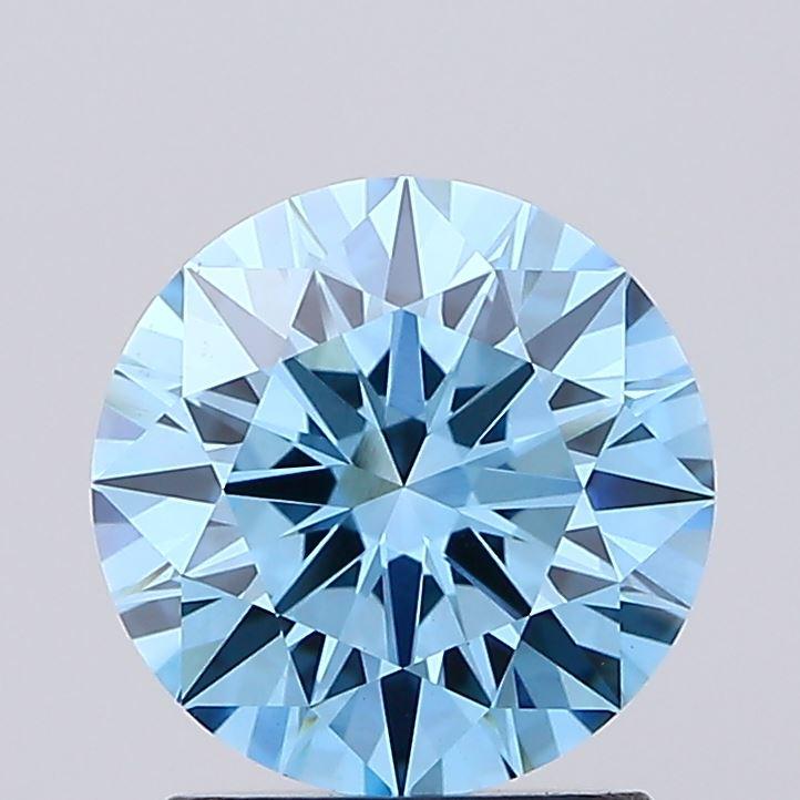 1.54 Ct. Fancy Vivid Blue Round Lab Grown Diamond