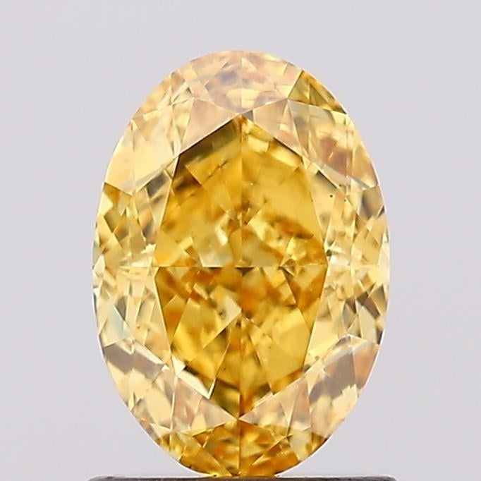 1.21 Ct. Fancy Vivid Yellow Oval Lab Grown Diamond
