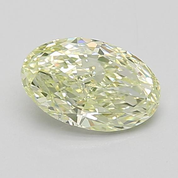 0.61 Ct. Light Greenish Yellow Oval Lab Grown Diamond