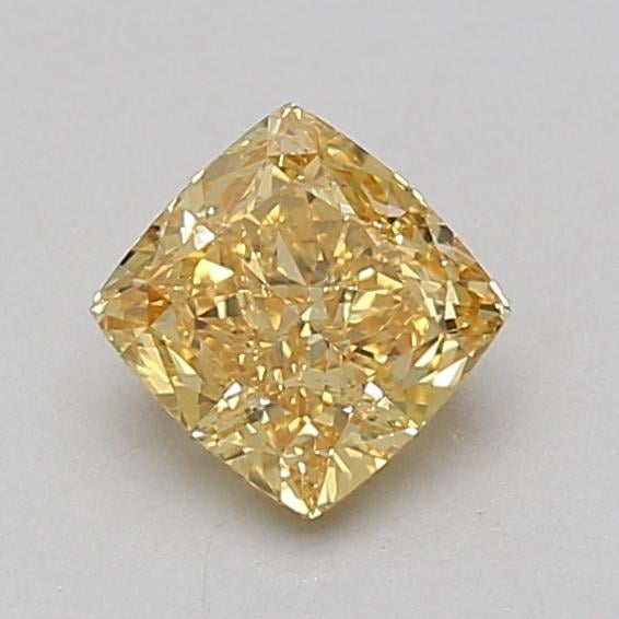 0.92 Ct. Fancy Vivid Yellow Cushion Lab Grown Diamond
